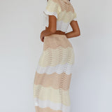 May Blooms Knit Maxi Skirt Lemon Butter