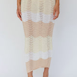 May Blooms Knit Maxi Skirt Lemon Butter