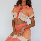 May Blooms Knit Maxi Skirt Tangerine