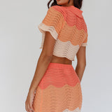 May Blooms Knit Maxi Skirt Tangerine