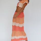 May Blooms Knit Maxi Skirt Tangerine