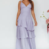 New Vibes Layered Hem Maxi Dress Lilac