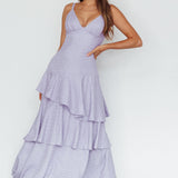 New Vibes Layered Hem Maxi Dress Lilac