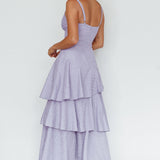 New Vibes Layered Hem Maxi Dress Lilac