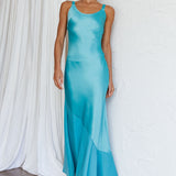 Front Row Scoop Neck Midi Dress Teal