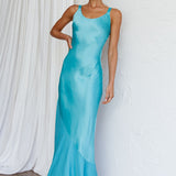 Front Row Scoop Neck Midi Dress Teal