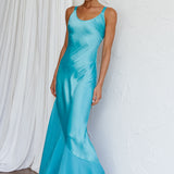 Front Row Scoop Neck Midi Dress Teal