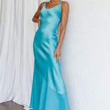 Front Row Scoop Neck Midi Dress Teal