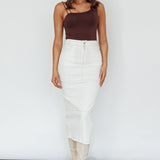 Thalia Pocket Midi Skirt White