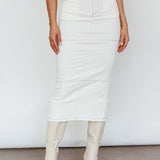Thalia Pocket Midi Skirt White
