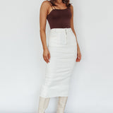 Thalia Pocket Midi Skirt White