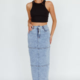 Thalia Pocket Midi Skirt Denim