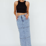 Thalia Pocket Midi Skirt Denim