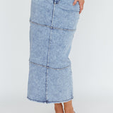 Thalia Pocket Midi Skirt Denim