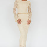 Hyland Open Back Crochet Maxi Dress Oat