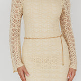 Hyland Open Back Crochet Maxi Dress Oat