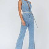 Teigan Heart Back Sleeveless Jumpsuit Light Denim
