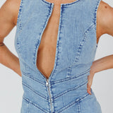 Teigan Heart Back Sleeveless Jumpsuit Light Denim