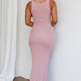 North Shore Knit Maxi Dress Striped Berry