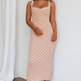 North Shore Knit Maxi Dress Striped Mango