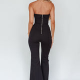 What's The Catch Strapless Jumpsuit Black