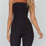 What's The Catch Strapless Jumpsuit Black