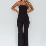 What's The Catch Strapless Jumpsuit Black