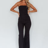 What's The Catch Strapless Jumpsuit Black