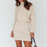 North Star High Neck Sweater Mini Dress Oat