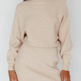 North Star High Neck Sweater Mini Dress Oat