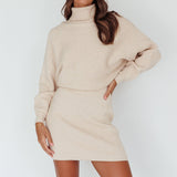 North Star High Neck Sweater Mini Dress Oat