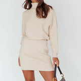 North Star High Neck Sweater Mini Dress Oat