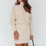 North Star High Neck Sweater Mini Dress Oat