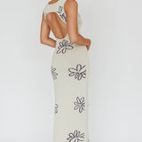 Sunland Knit Maxi Dress Flower Cream