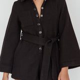 Cy Long Sleeve Knit Romper Black