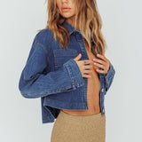 Fair Game Button-Up Jacket Dark Blue