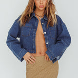 Fair Game Button-Up Jacket Dark Blue