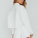 Fair Game Button-Up Jacket White