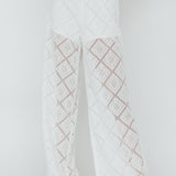 Abraya Lace Overlay Pants White