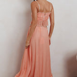 Maidens Tie Detail Overlock Maxi Skirt Apricot