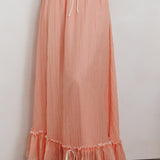 Maidens Tie Detail Overlock Maxi Skirt Apricot