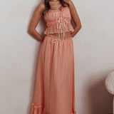 Maidens Tie Detail Overlock Top Apricot