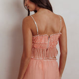 Maidens Tie Detail Overlock Top Apricot