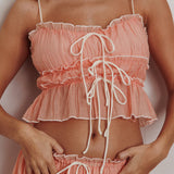 Maidens Tie Detail Overlock Top Apricot