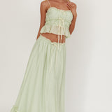 Maidens Tie Detail Overlock Top Sage