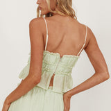 Maidens Tie Detail Overlock Top Sage