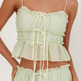 Maidens Tie Detail Overlock Top Sage