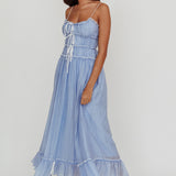 Maidens Tie Accent Maxi Dress Cloud Blue