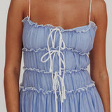 Maidens Tie Accent Maxi Dress Cloud Blue