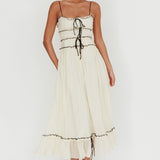 Maidens Tie Accent Maxi Dress Cream